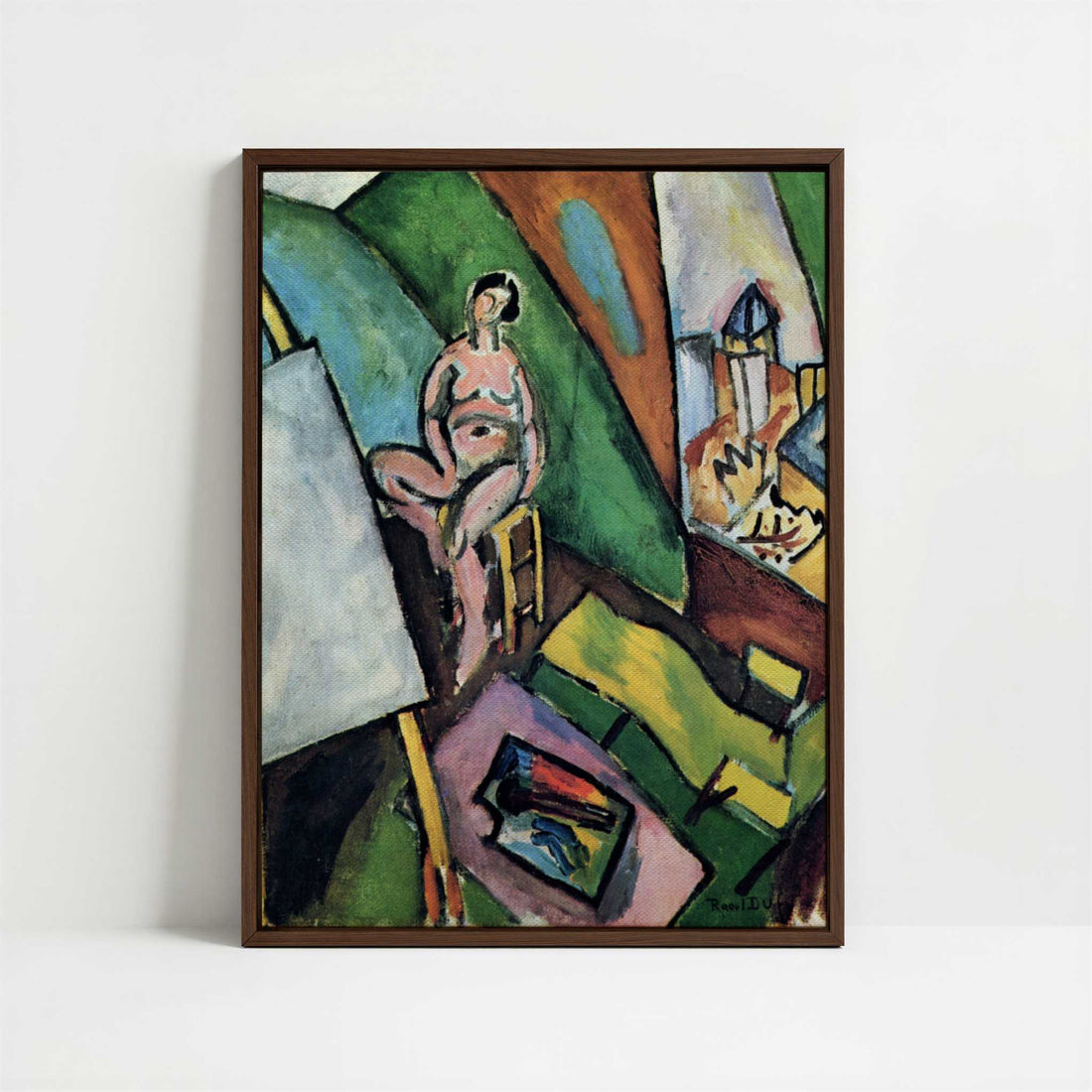 Framed Canvas - Framed canvas in dark wood color frame