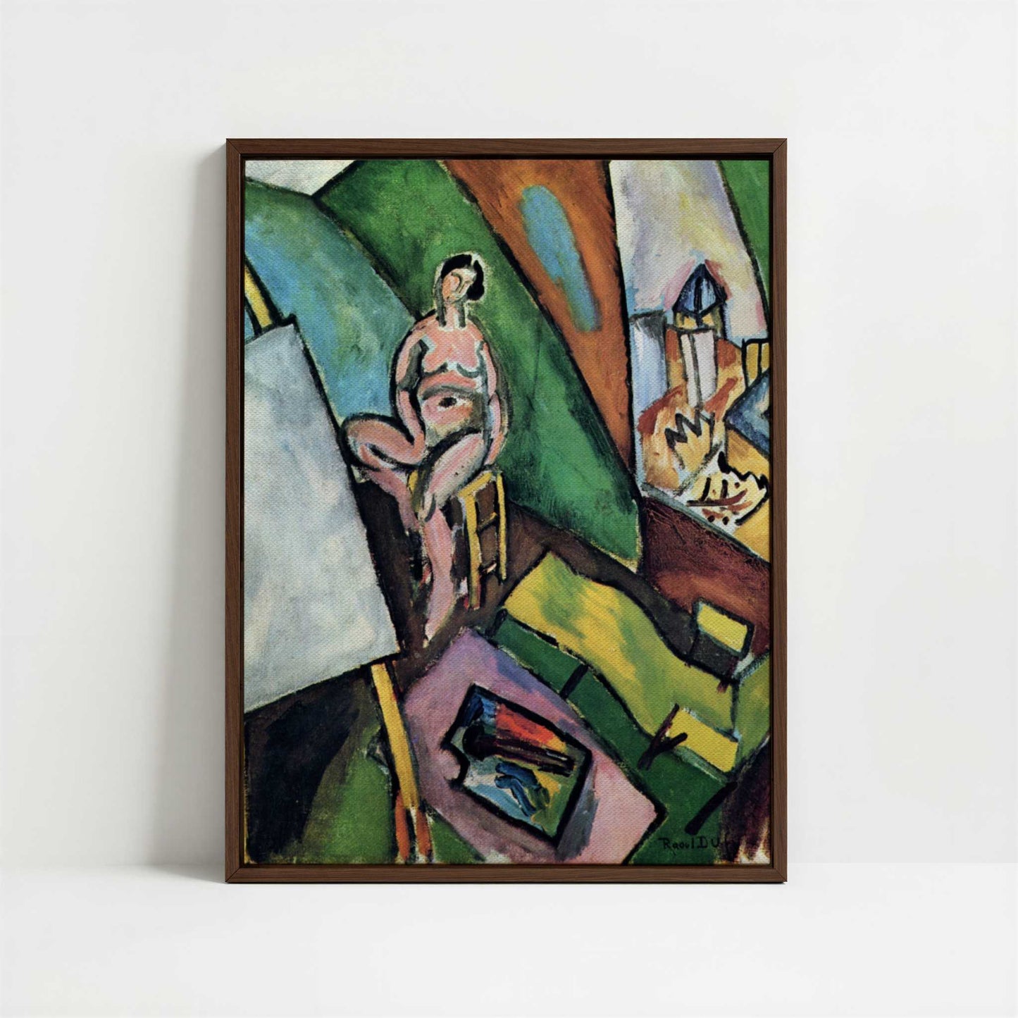 Framed Canvas - Framed canvas in dark wood color frame