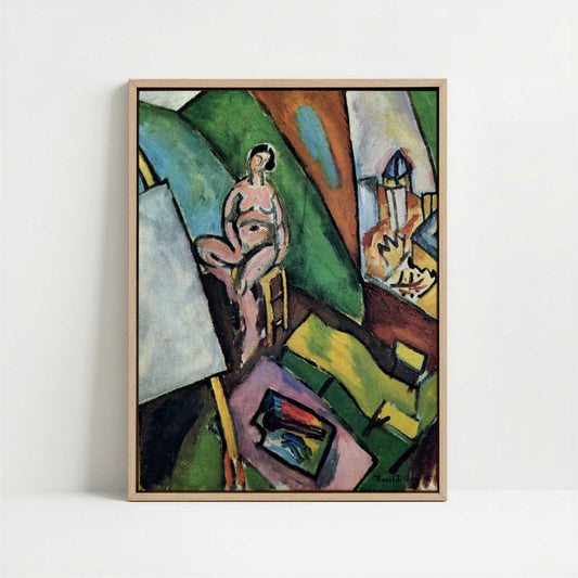 Framed Canvas - Framed canvas in oak color frame