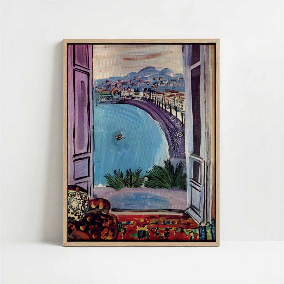 Framed Canvas - Framed canvas in oak color frame