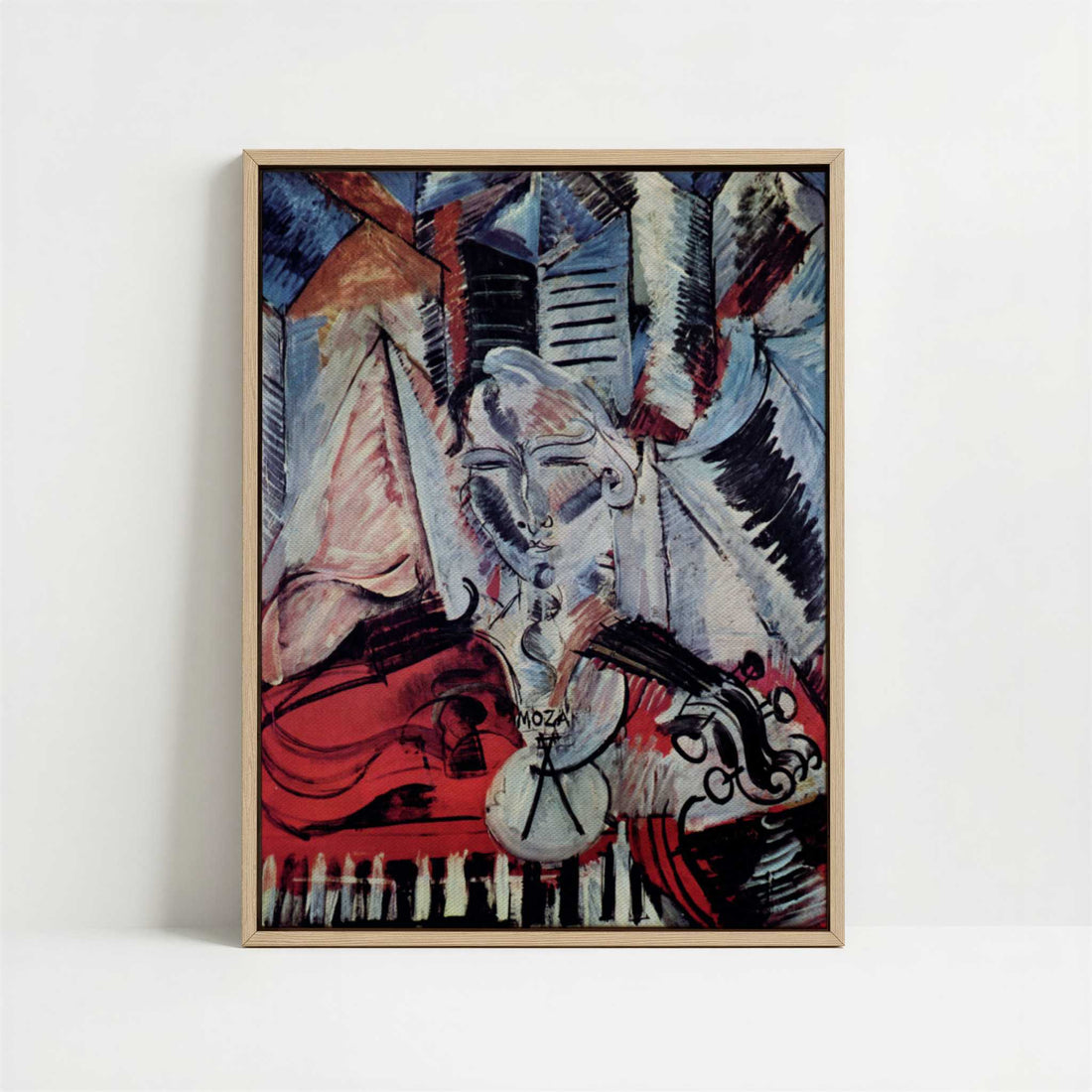 Framed Canvas - Framed canvas in oak color frame