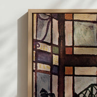 Framed Canvas - Close-up detail and texture of the framed canvas