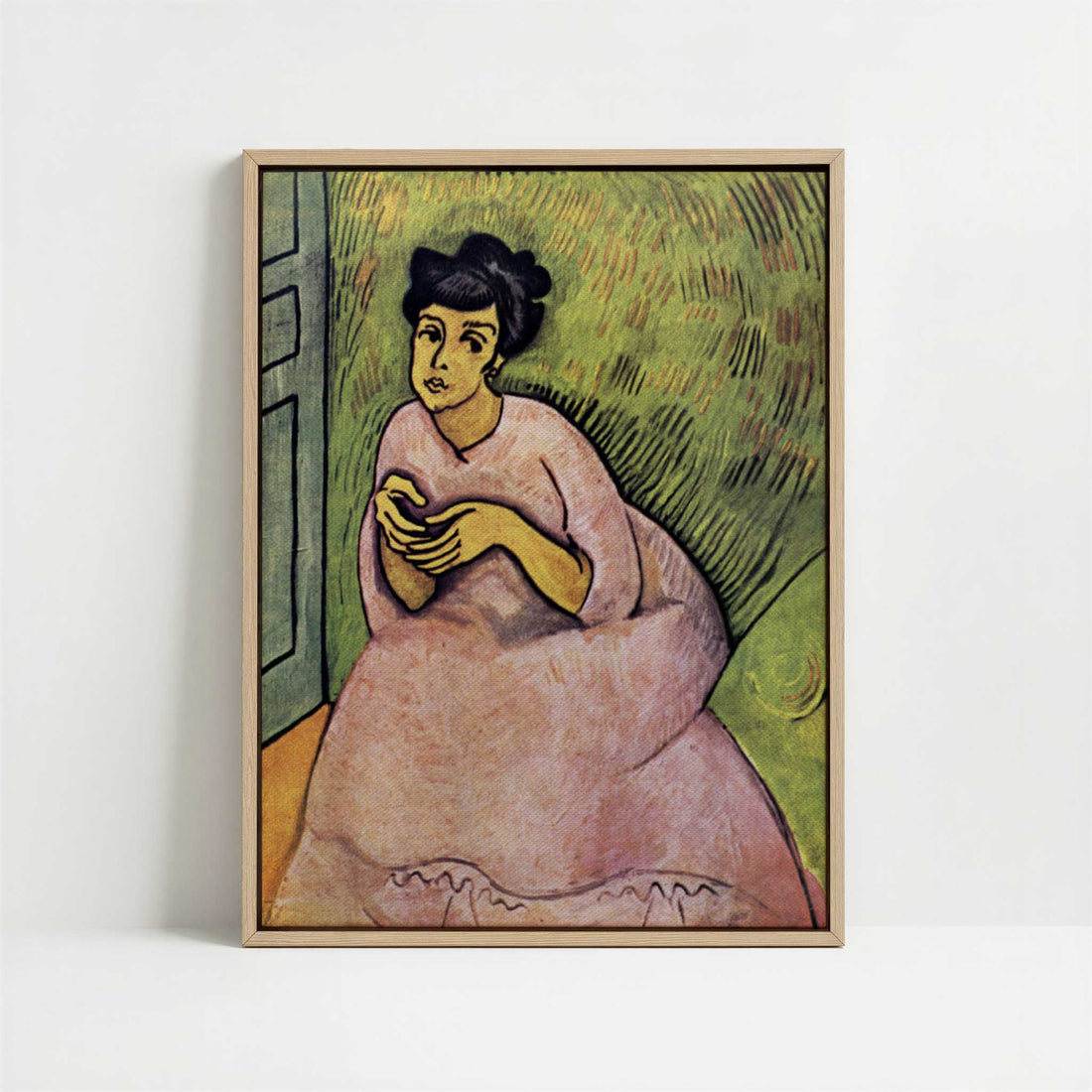 Framed Canvas - Framed canvas in oak color frame
