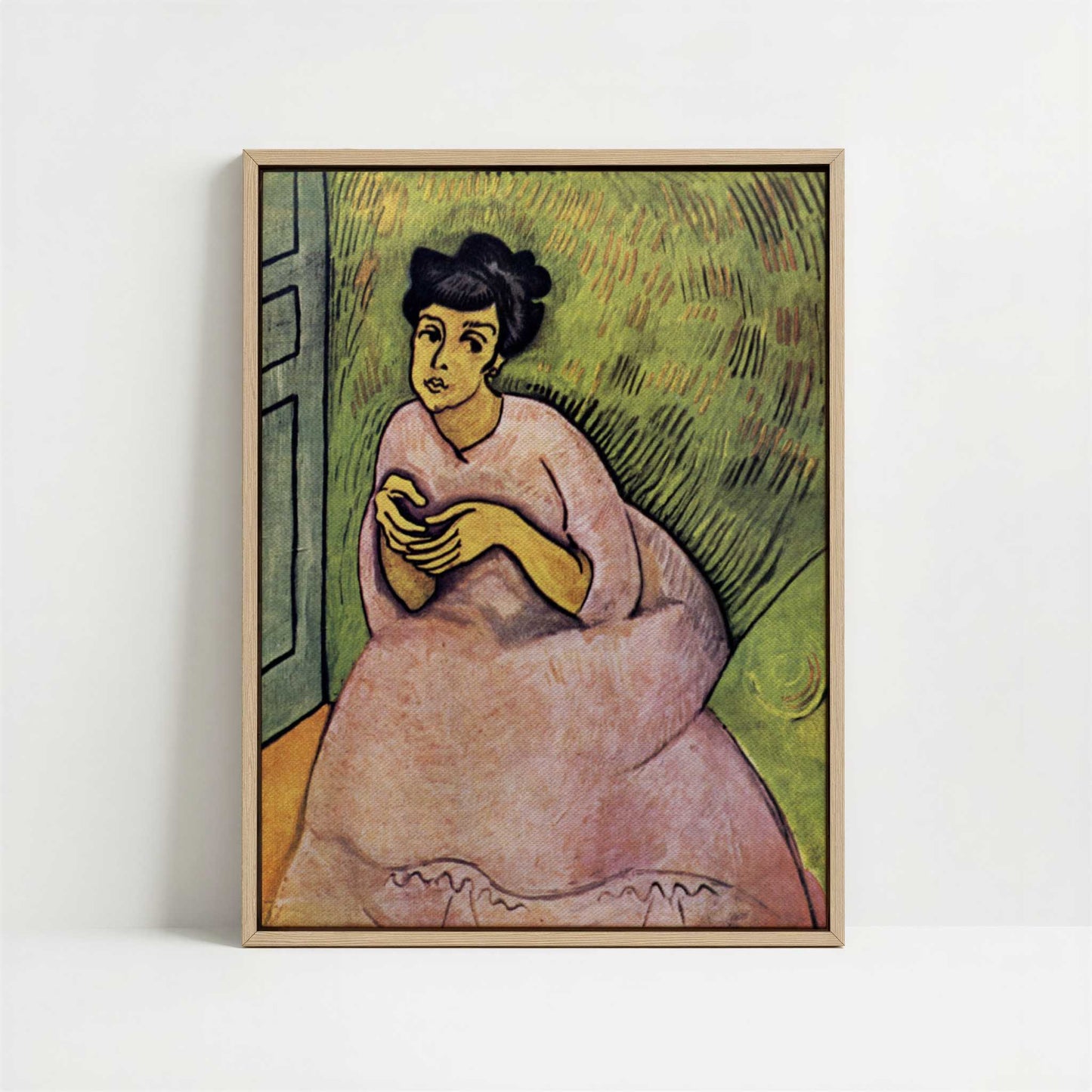 Framed Canvas - Framed canvas in oak color frame