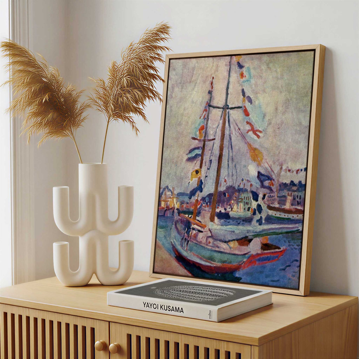 Framed Canvas - Framed canvas in a stylish interior setting