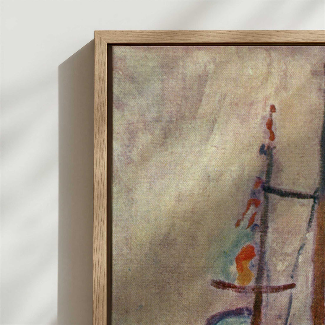 Framed Canvas - Close-up detail and texture of the framed canvas