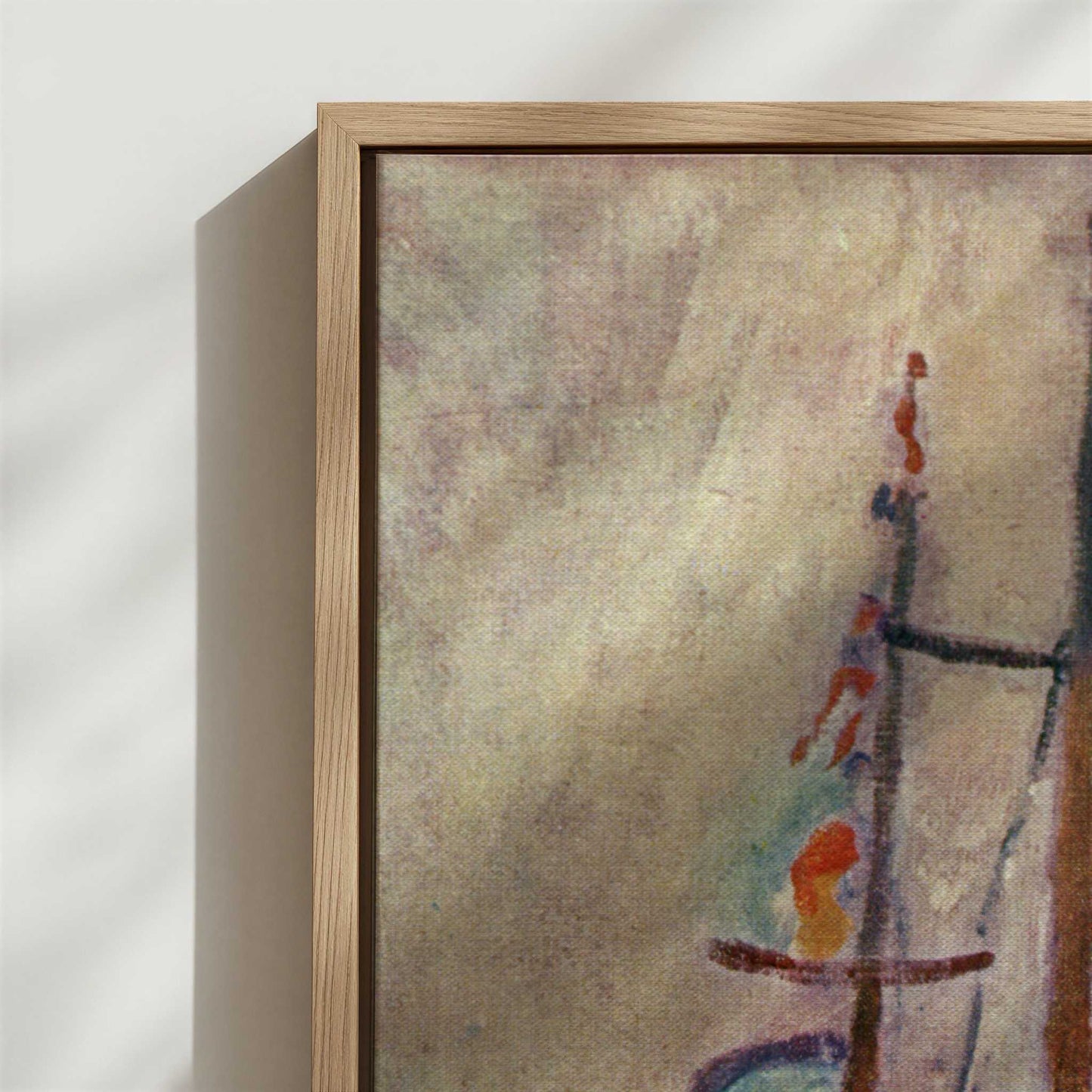 Framed Canvas - Close-up detail and texture of the framed canvas