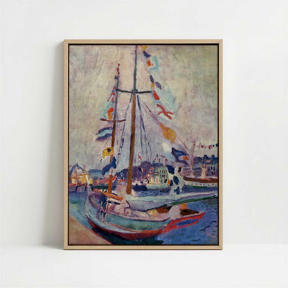 Framed Canvas - Framed canvas in oak color frame