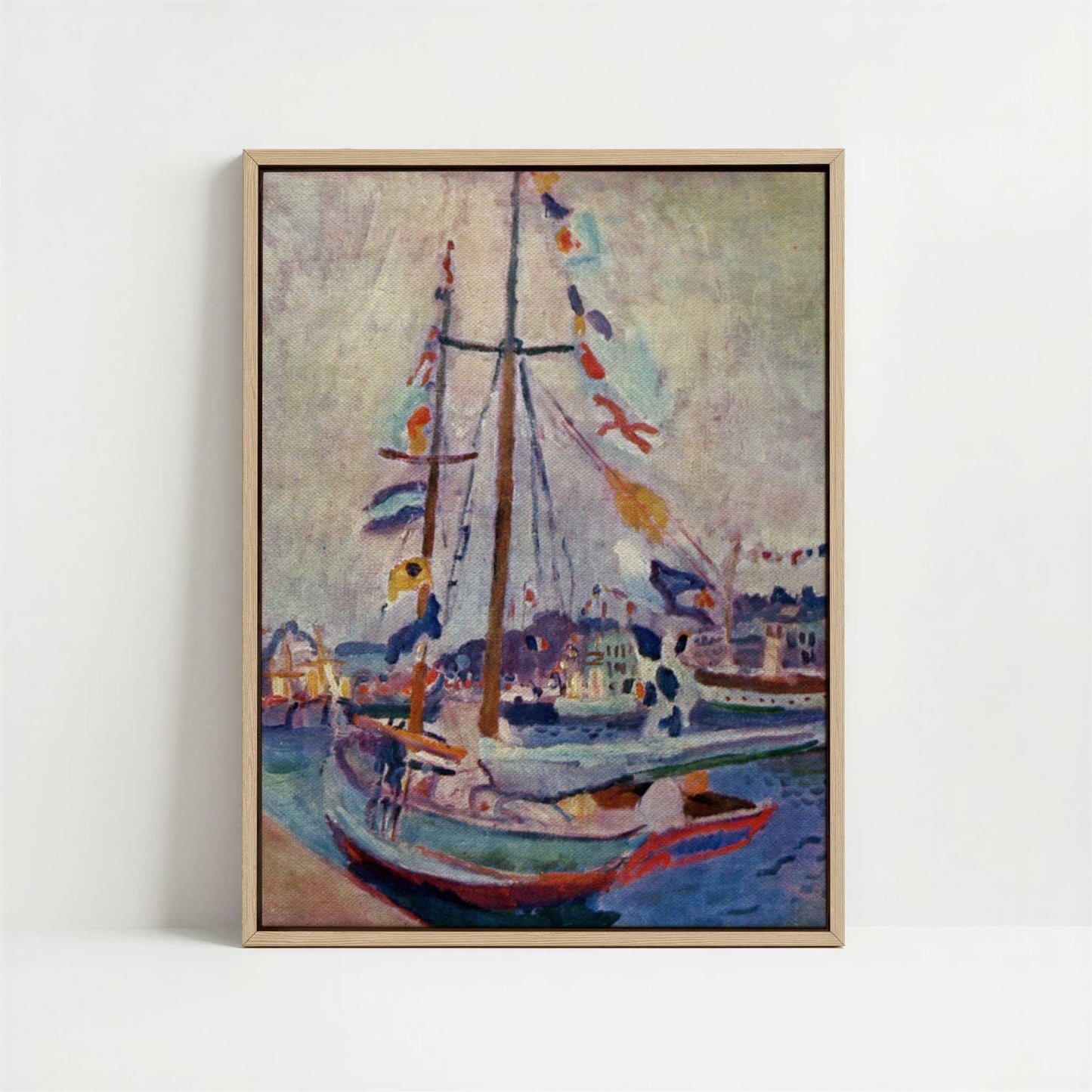Framed Canvas - Framed canvas in oak color frame