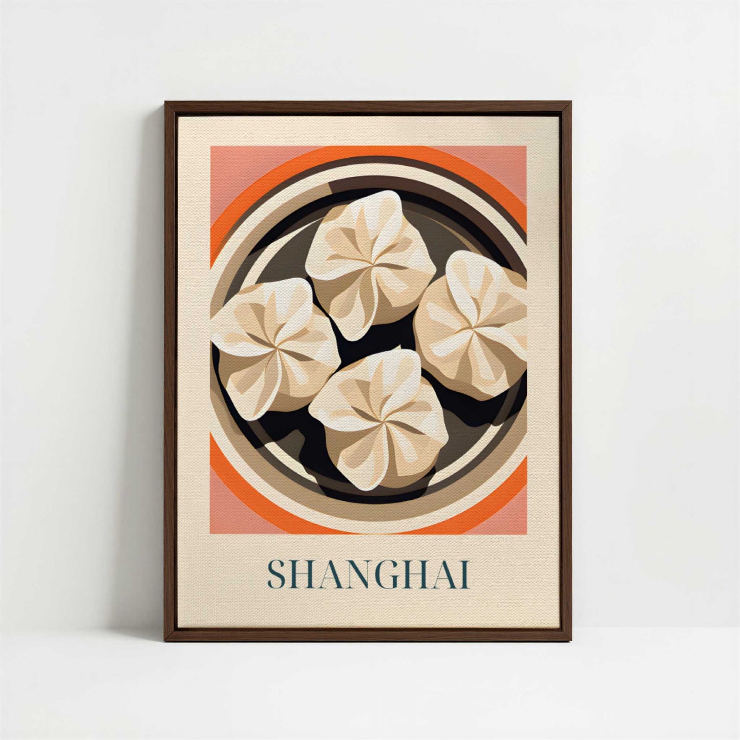 Framed Canvas - Framed canvas in dark wood color frame