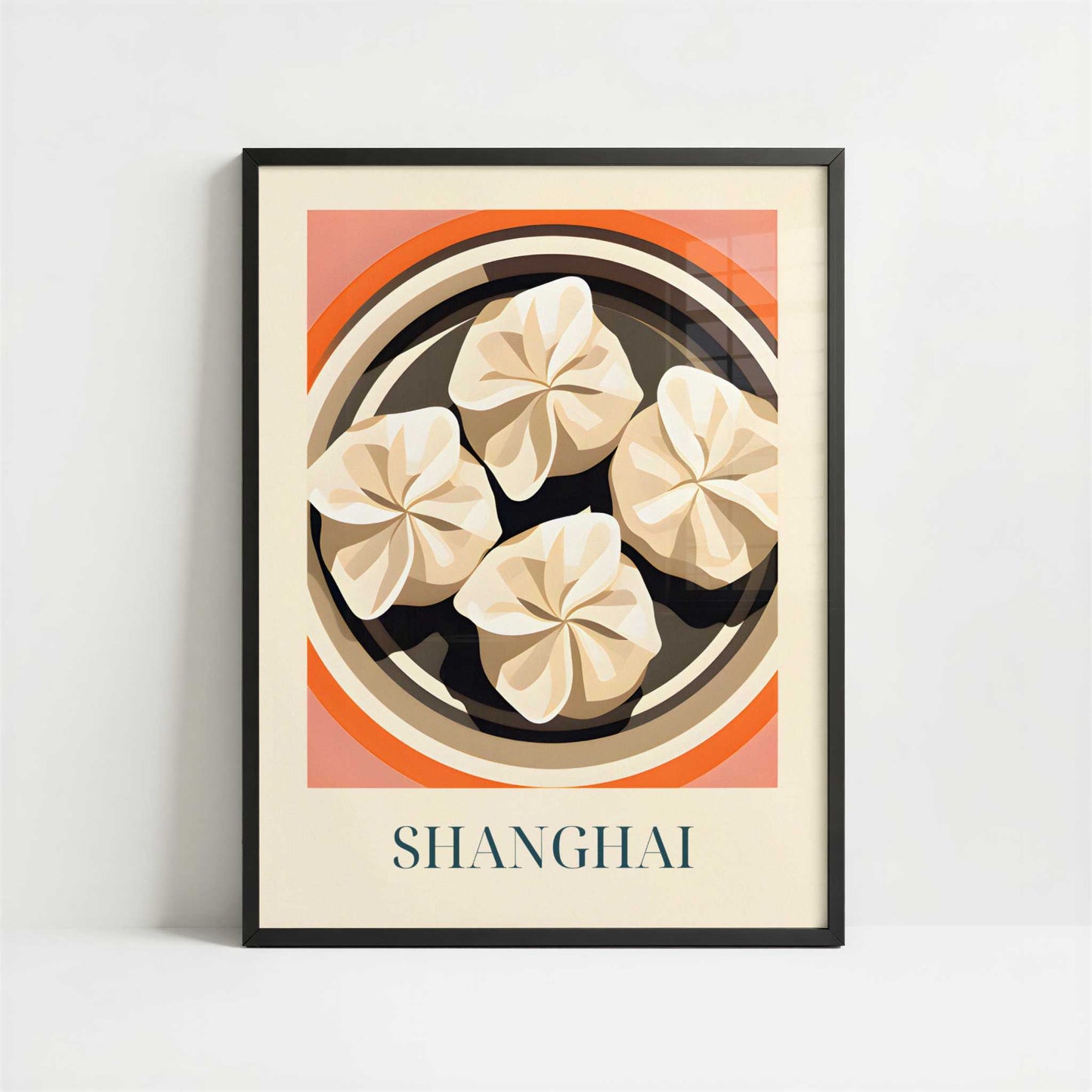 Dumplings from Shanghai, China - Art Print - Art print in black frame