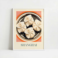 Dumplings from Shanghai, China - Art Print - Art print in white frame