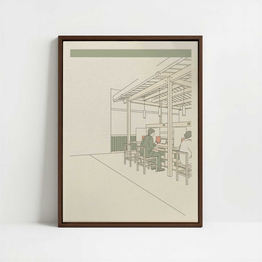 Framed Canvas - Framed canvas in dark wood color frame