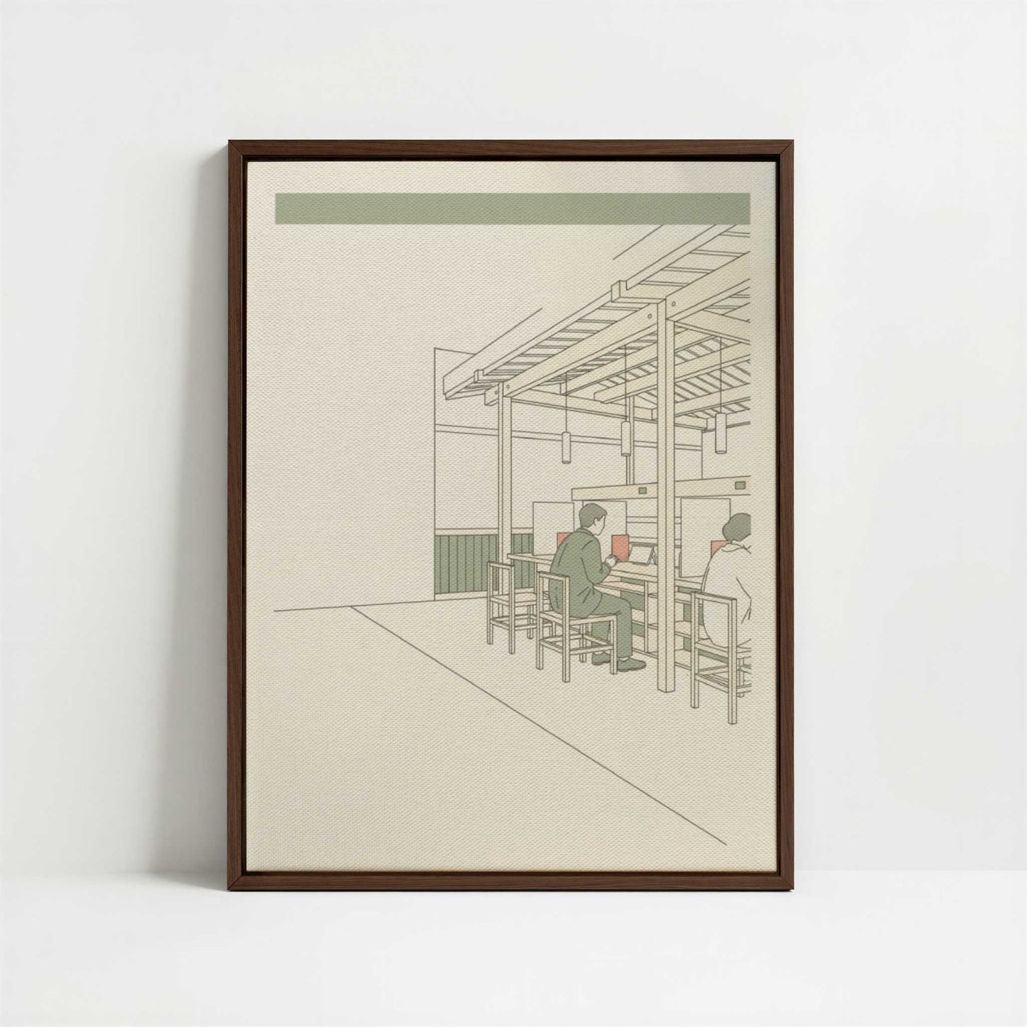 Framed Canvas - Framed canvas in dark wood color frame