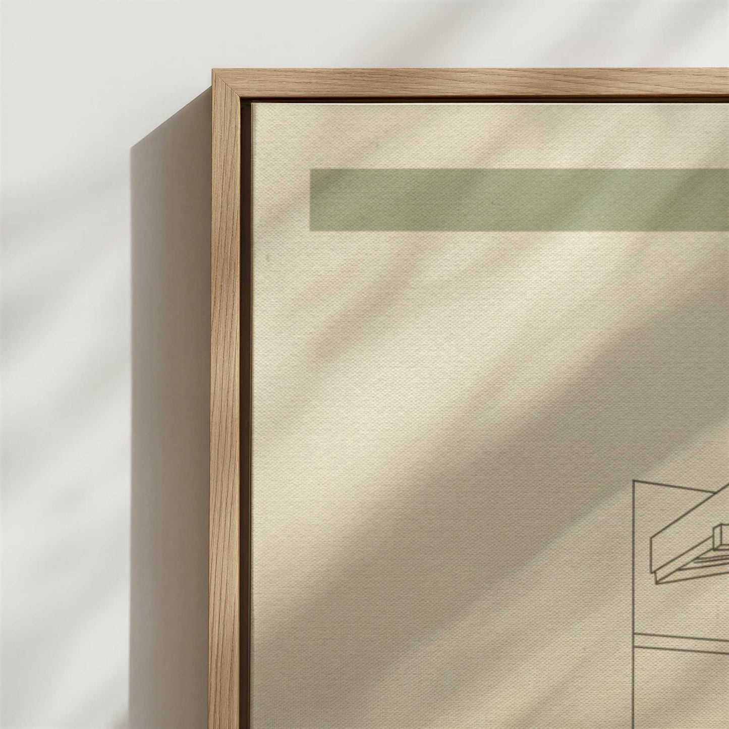 Framed Canvas - Close-up detail and texture of the framed canvas