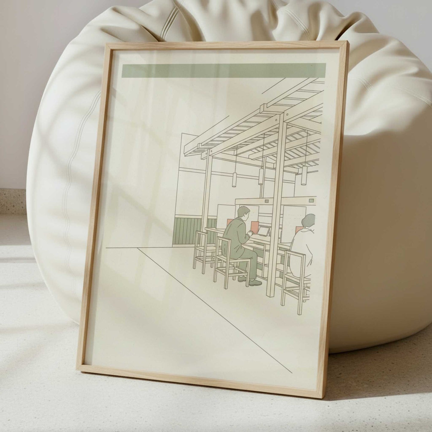 Eating Quietly Inside the Sushi Restaurant - Art Print - Interior inspiration