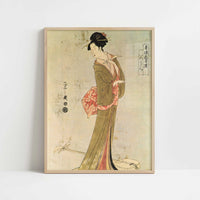 Itsutomi (1793) by Chobunsai Eishi – Art Print - Art print in oak frame