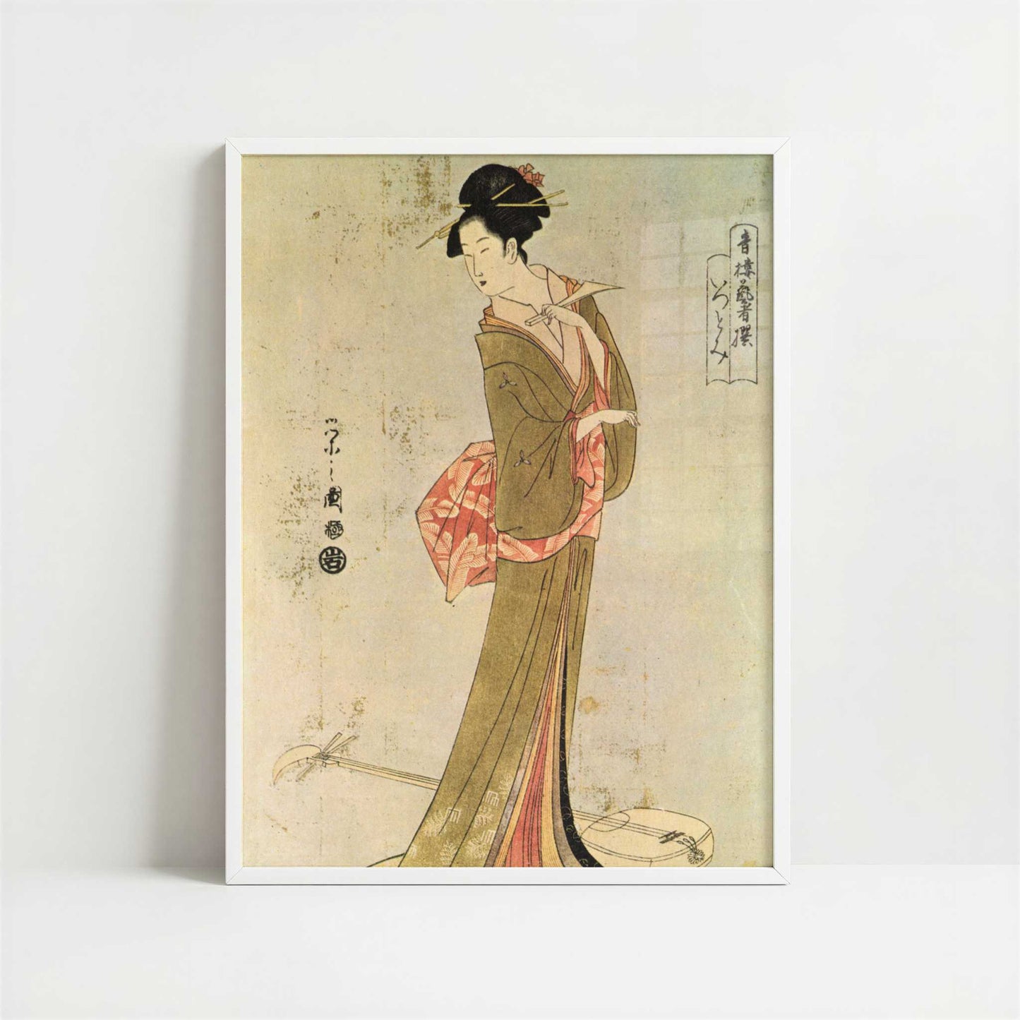 Itsutomi (1793) by Chobunsai Eishi – Art Print - Art print in white frame