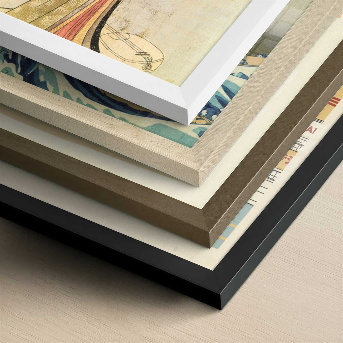 Itsutomi (1793) by Chobunsai Eishi – Art Print - Close-up detail of the different frames