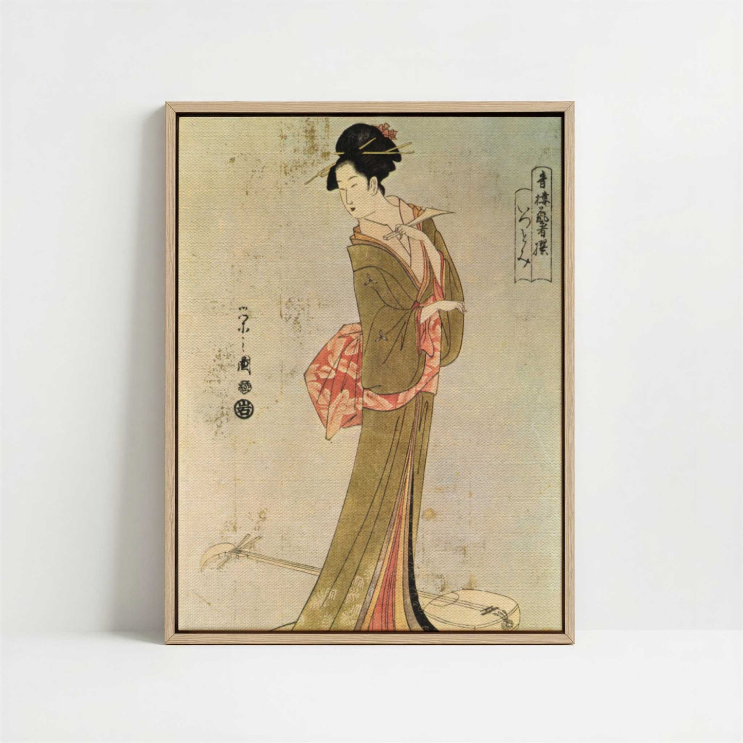 Framed Canvas - Framed canvas in oak color frame