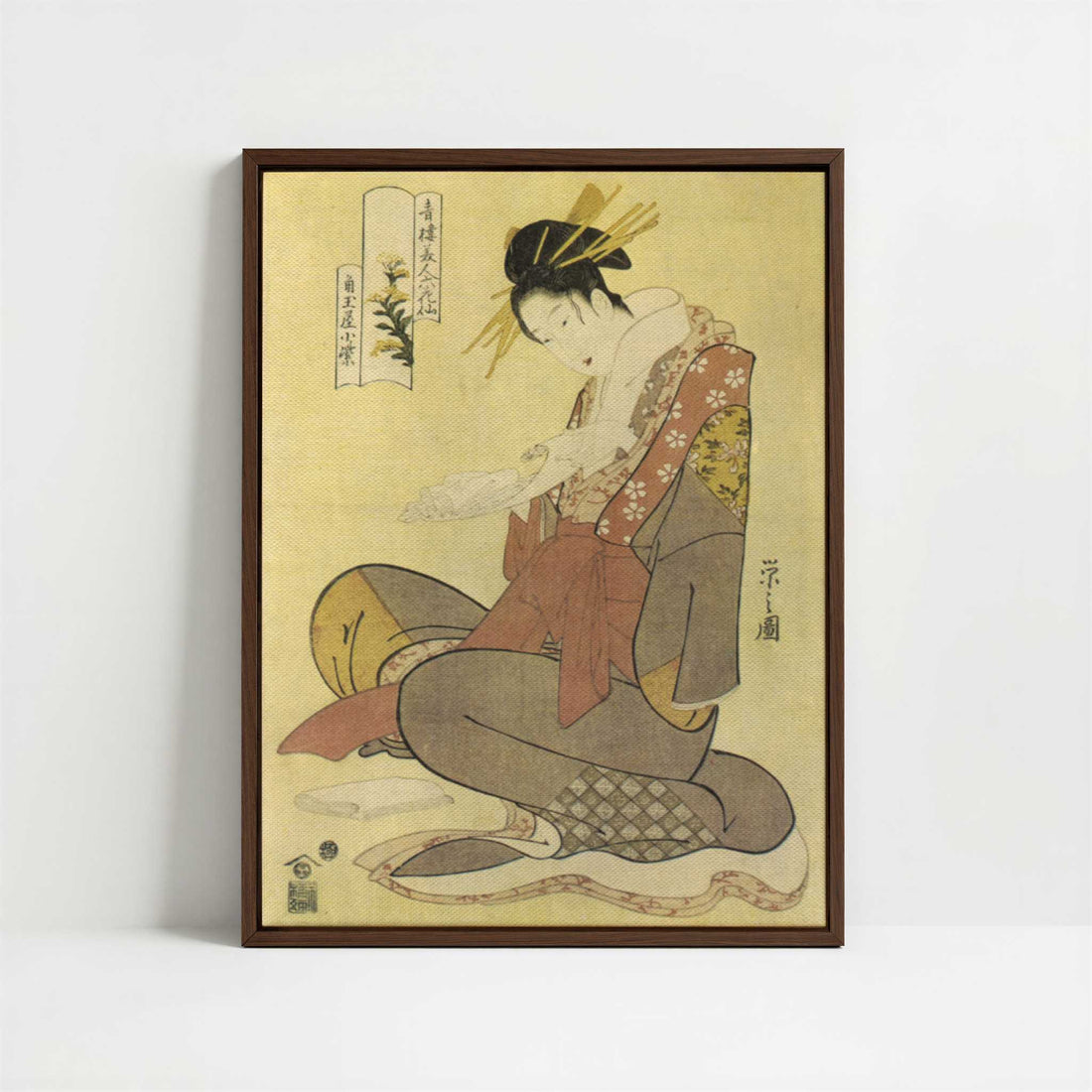 Framed Canvas - Framed canvas in dark wood color frame