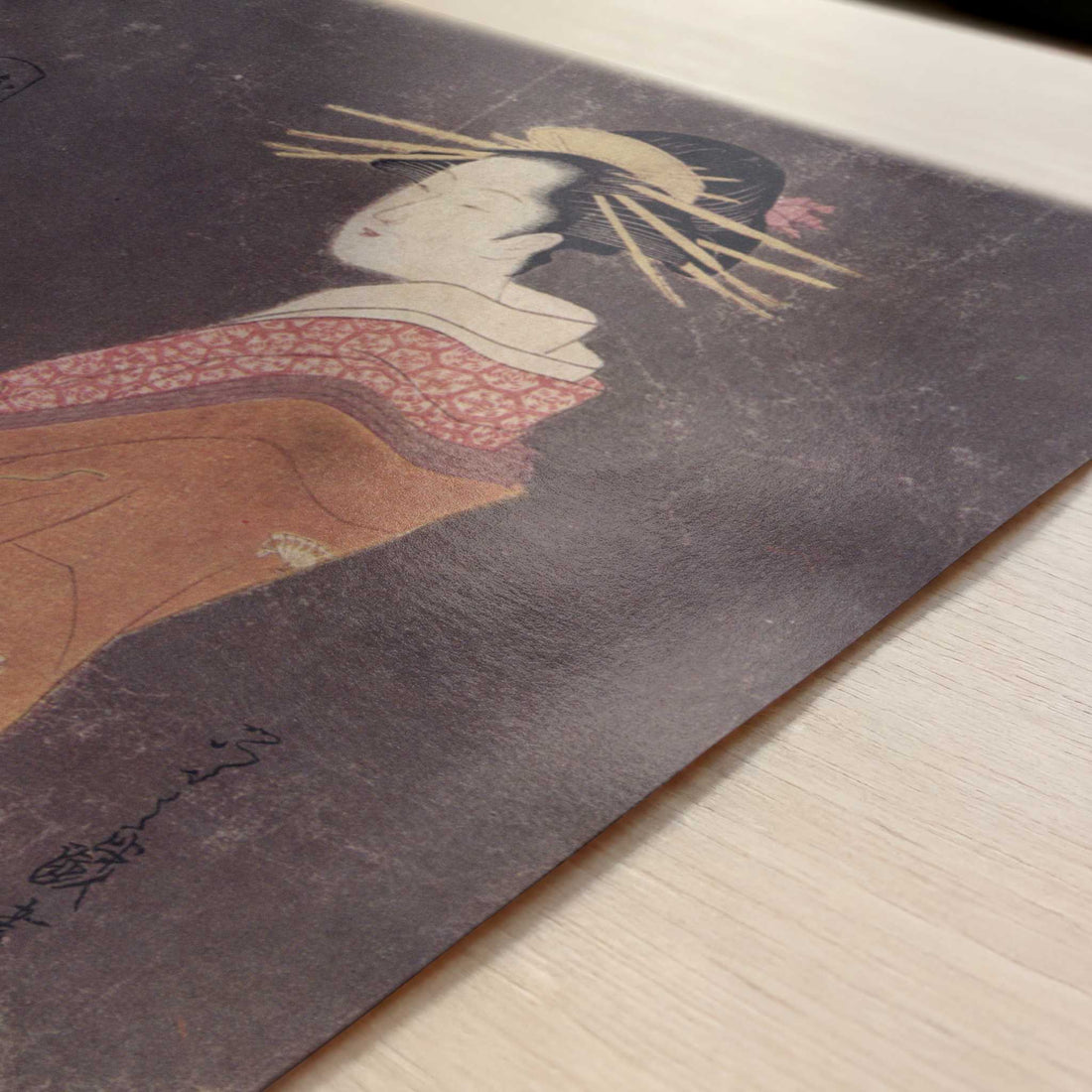 The Courtisane Hanamurasaki (1790s) by Chobunsai Eishi – Art Print - Close-up detail of the art print