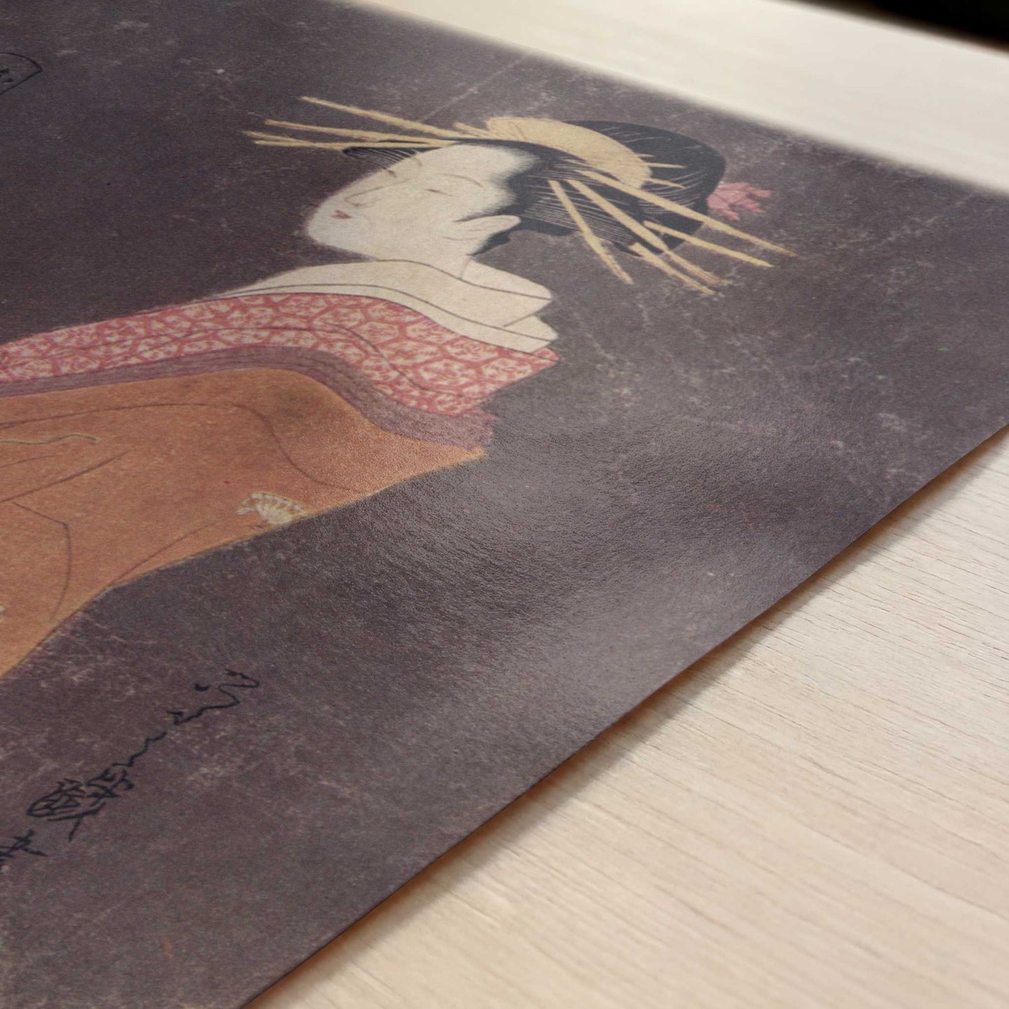 The Courtisane Hanamurasaki (1790s) by Chobunsai Eishi – Art Print - Close-up detail of the art print