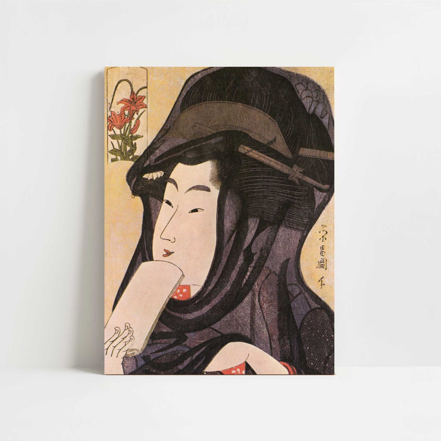 Head of a Girl in a Transparent Hood (c.1795–96) by Eisho, Chokosai – Art Print - Unframed art print