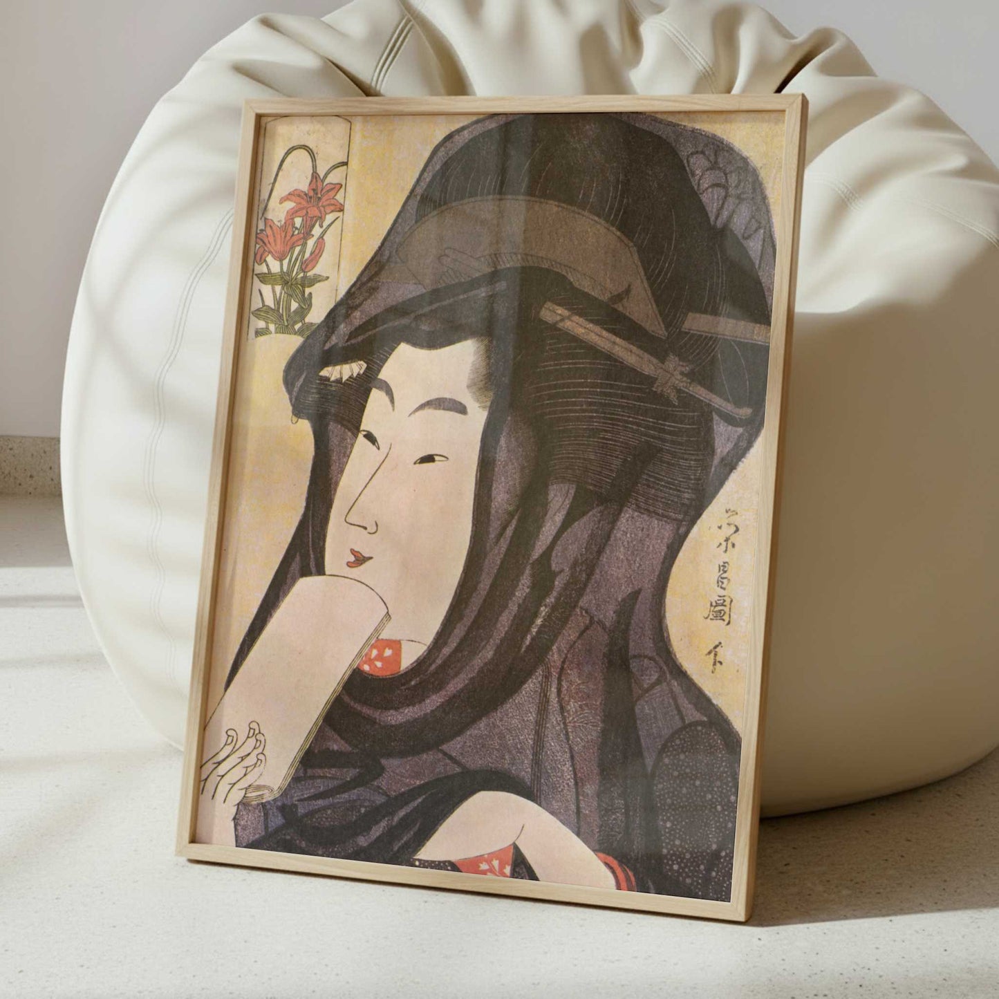 Head of a Girl in a Transparent Hood (c.1795–96) by Eisho, Chokosai – Art Print - Interior inspiration