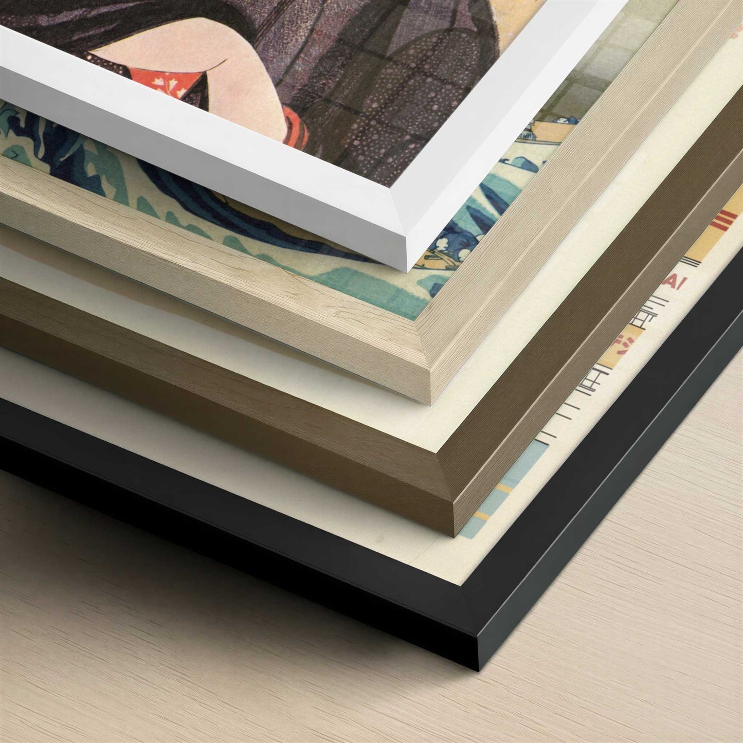 Head of a Girl in a Transparent Hood (c.1795–96) by Eisho, Chokosai – Art Print - Close-up detail of the different frames