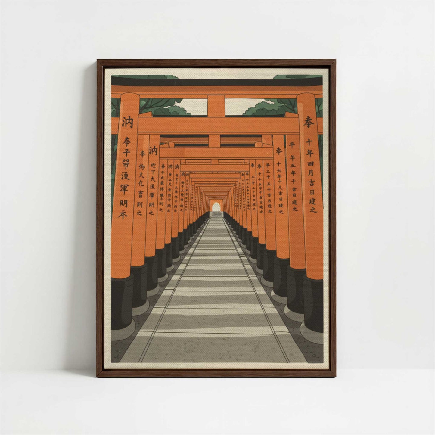 Framed Canvas - Framed canvas in dark wood color frame