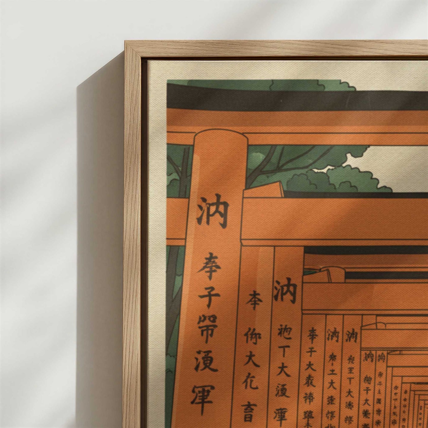 Framed Canvas - Close-up detail and texture of the framed canvas