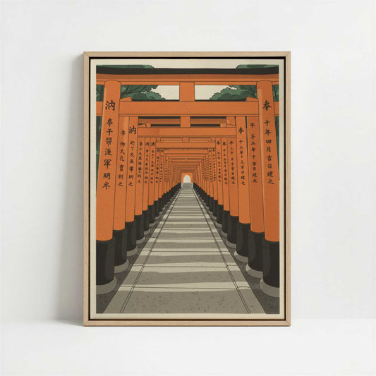 Framed Canvas - Framed canvas in oak color frame