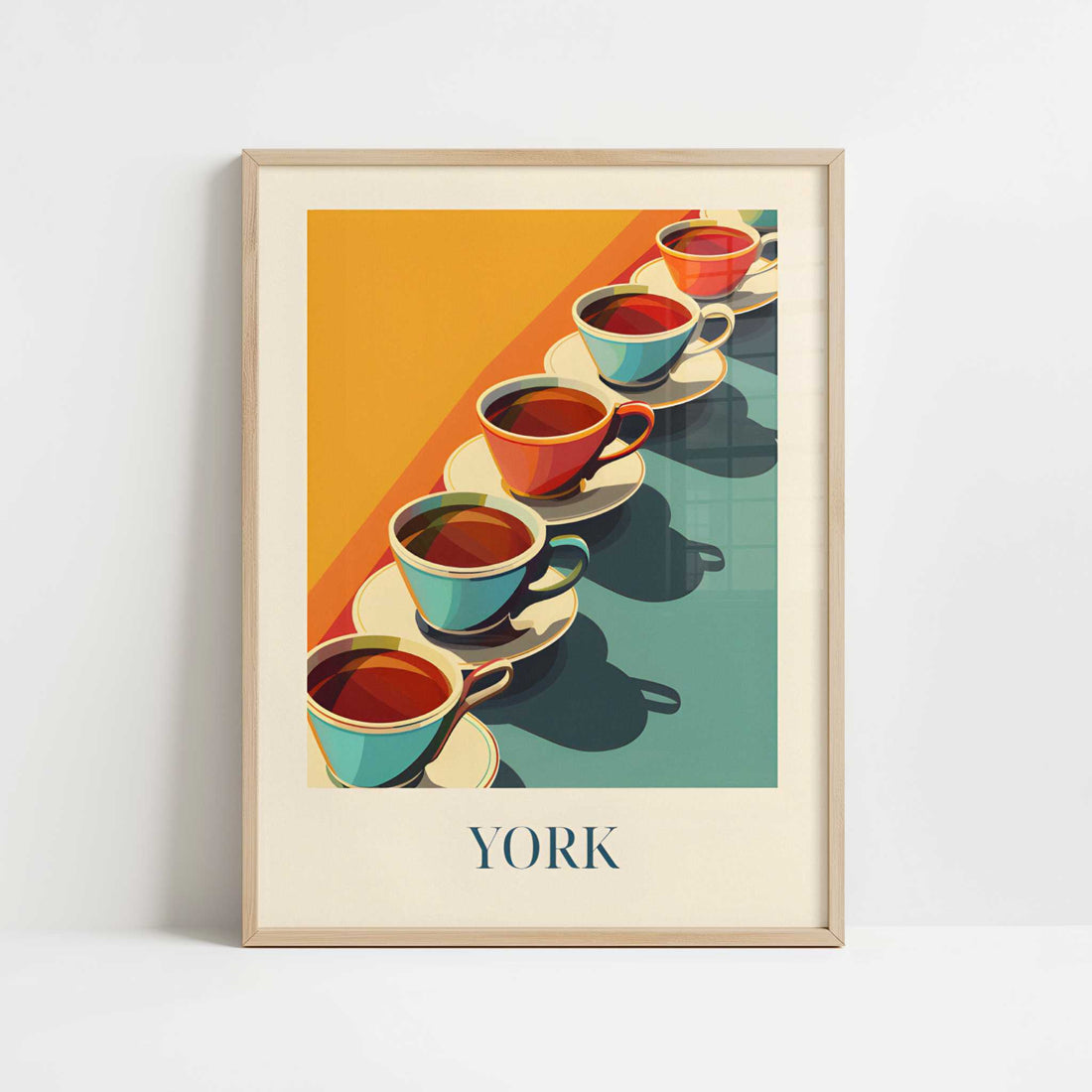 Tea from York, England - Art Print - Art print in oak frame
