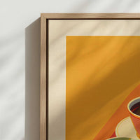 Framed Canvas - Close-up detail and texture of the framed canvas