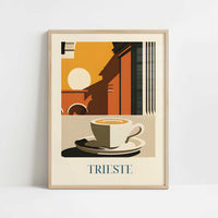 Espresso from Trieste, Italy - Art Print - Art print in oak frame