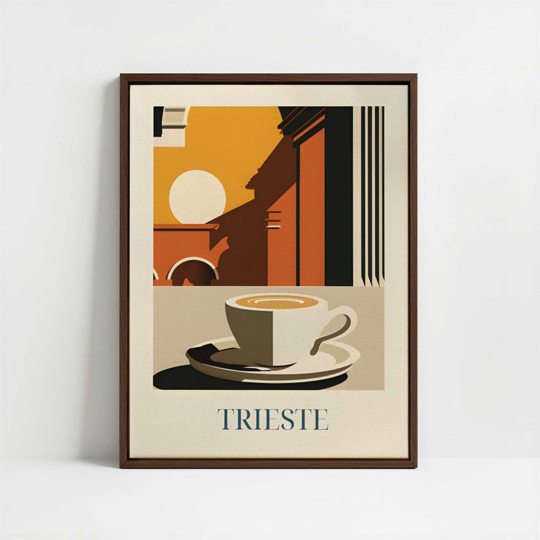 Framed Canvas - Framed canvas in dark wood color frame
