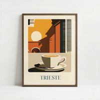 Espresso from Trieste, Italy - Art Print - Art print in dark wood frame