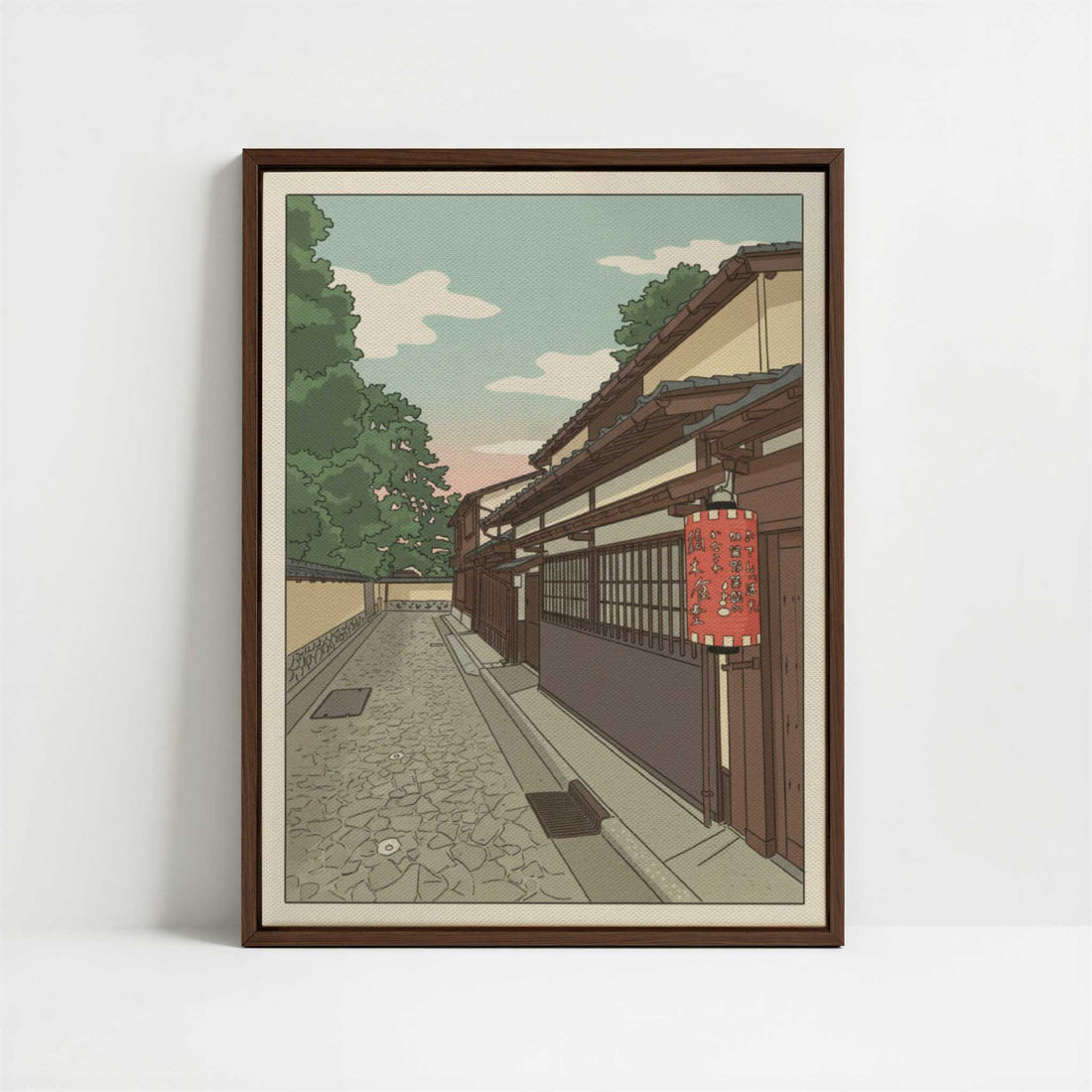 Framed Canvas - Framed canvas in dark wood color frame