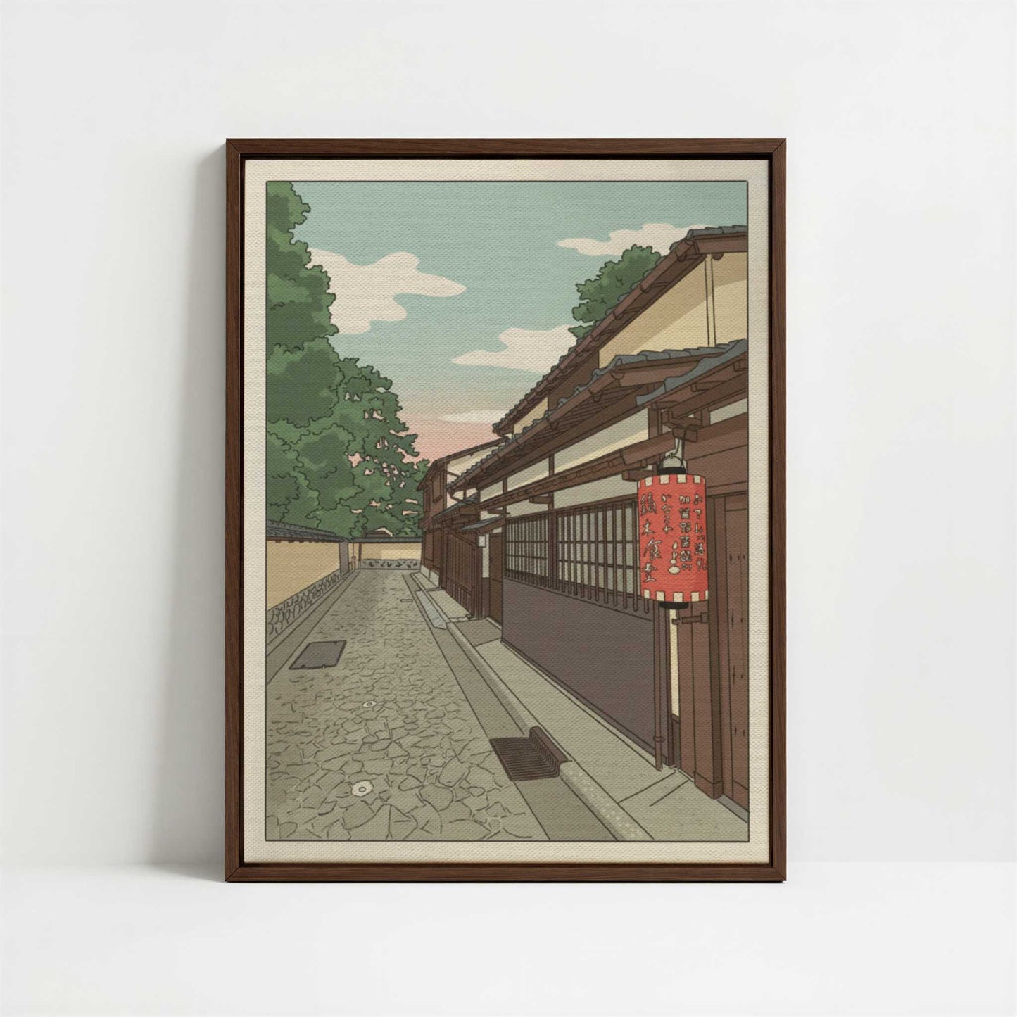 Framed Canvas - Framed canvas in dark wood color frame