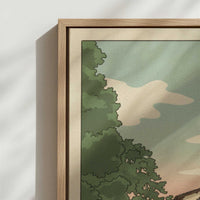 Framed Canvas - Close-up detail and texture of the framed canvas