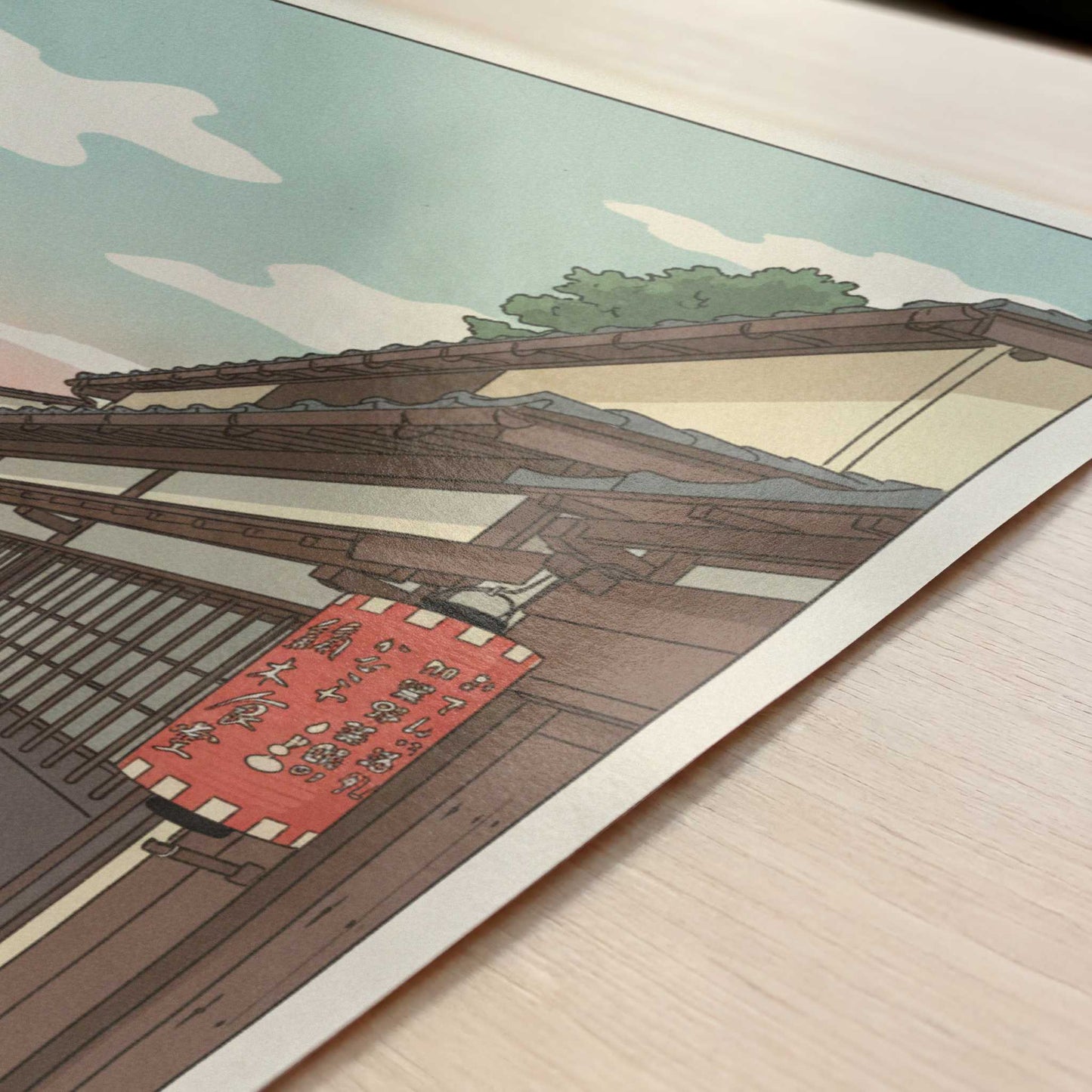 Evening Quiet in Kanazawa’s Samurai District - Art Print - Close-up detail of the art print