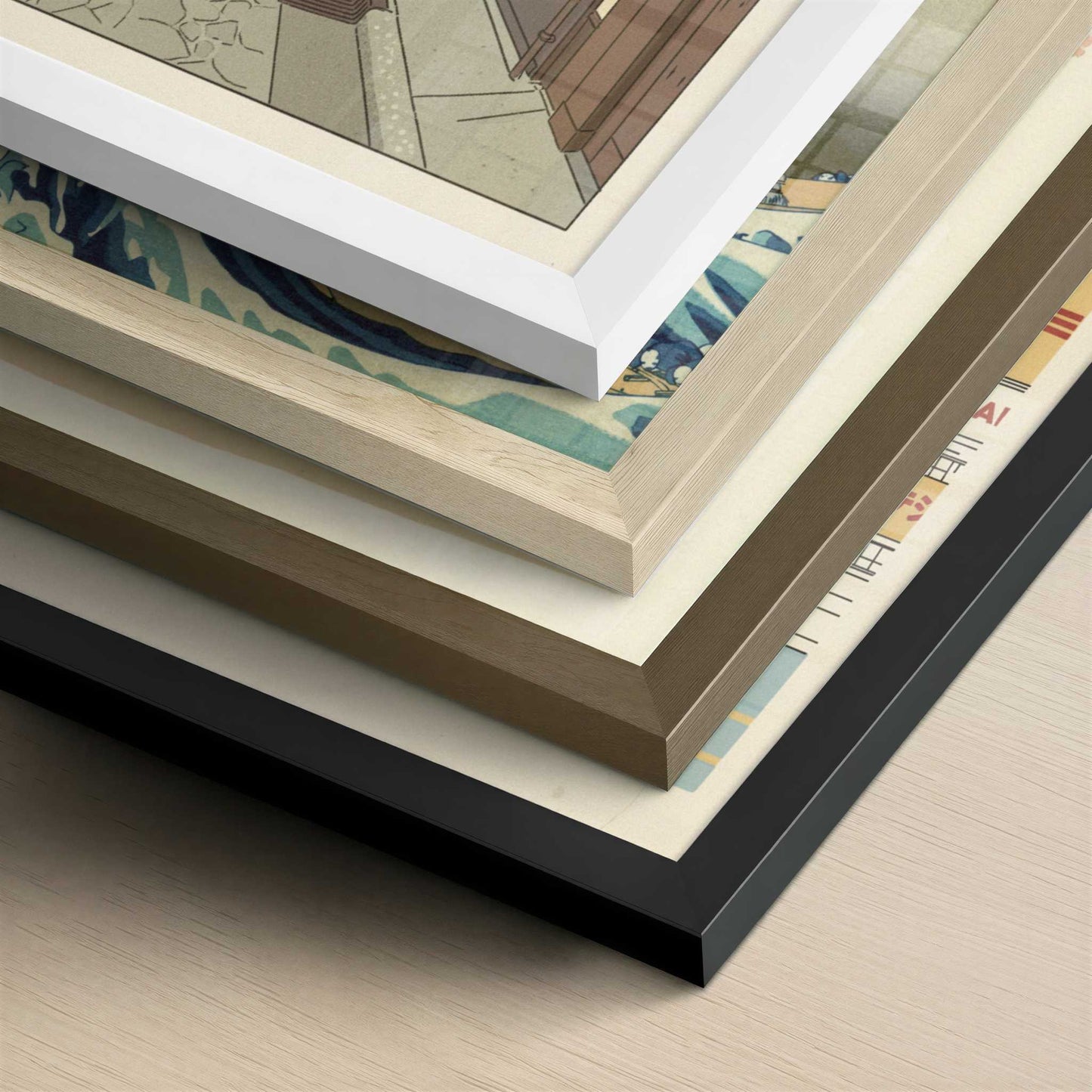 Evening Quiet in Kanazawa’s Samurai District - Art Print - Close-up detail of the different frames