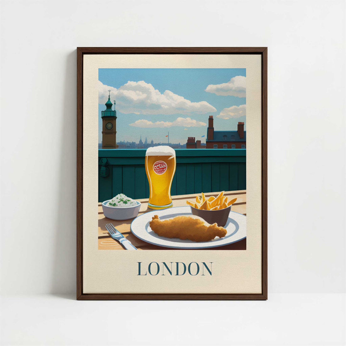 Framed Canvas - Framed canvas in dark wood color frame