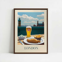Framed Canvas - Framed canvas in dark wood color frame