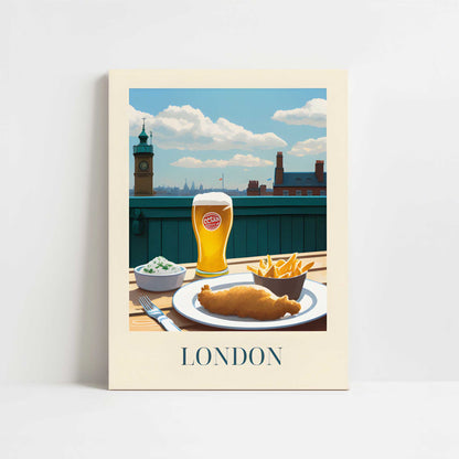 Fish and Chips from London, England - Art Print - Unframed art print
