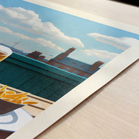 Fish and Chips from London, England - Art Print - Close-up detail of the art print