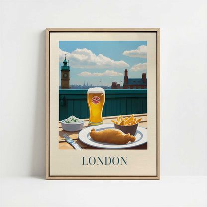 Framed Canvas - Framed canvas in oak color frame