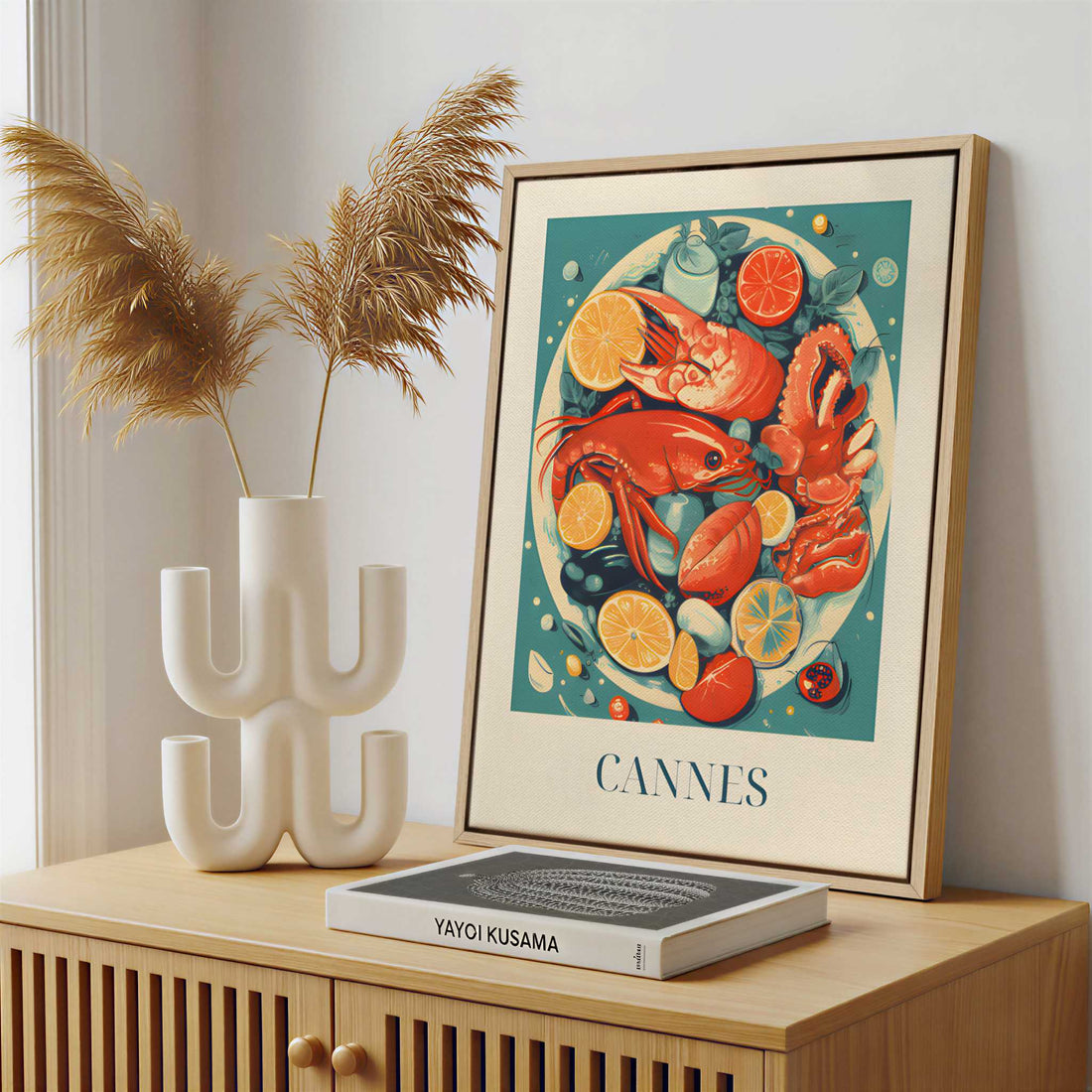 Framed Canvas - Framed canvas in a stylish interior setting