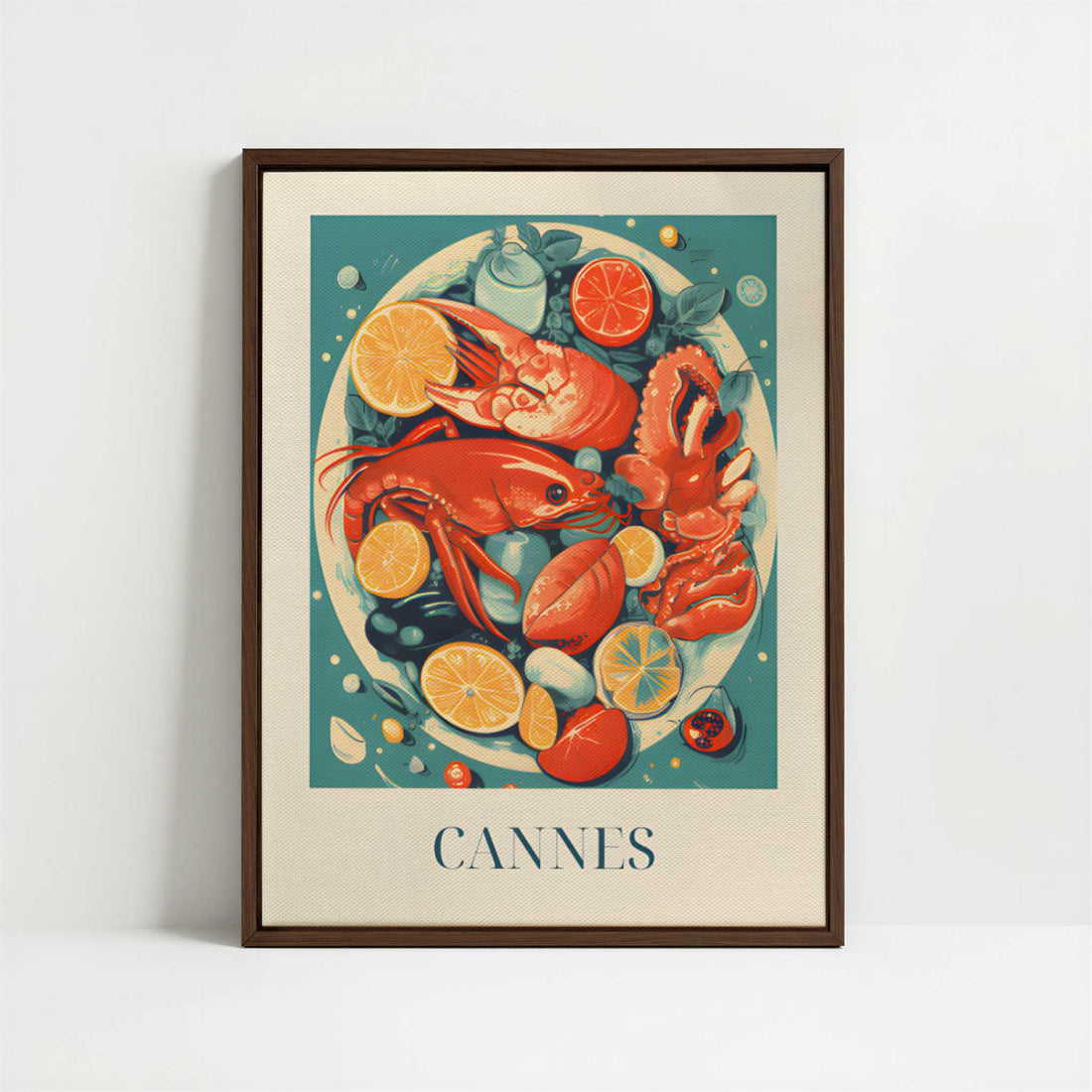 Framed Canvas - Framed canvas in dark wood color frame